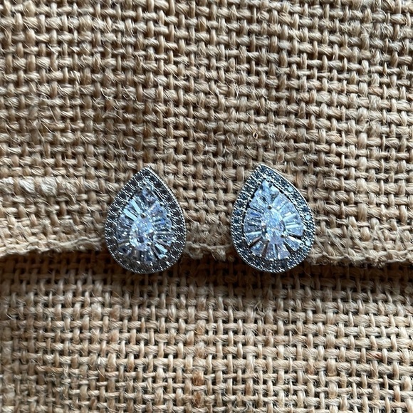 CZ Cubic Zircon Teardrop Clip on Earrings Fashion Bridal Wedding Earrings New - Picture 7 of 10